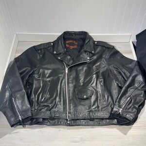 Midtown Cycles New York City Leather Motorcycle Jacket Size 56 Marlon Brando Cut